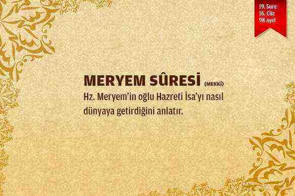 Meryem Suresi (19.Sure)