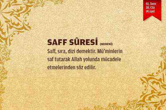 Saf Suresi 61 sure Nasihatler